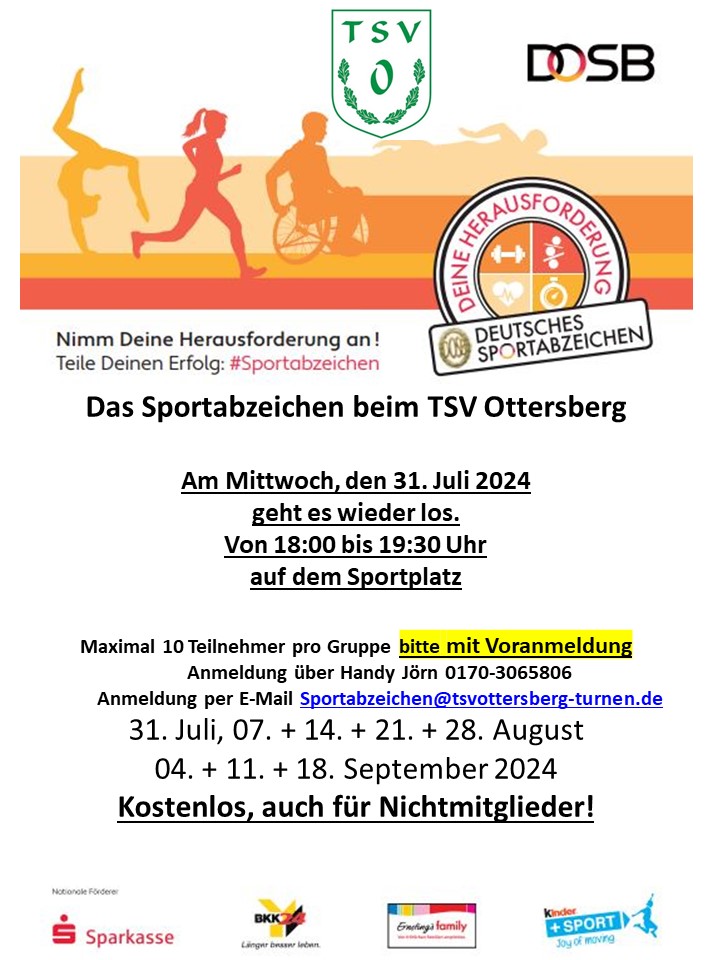 Sportabzeichen Plakat TSV 2024 Teil 2
