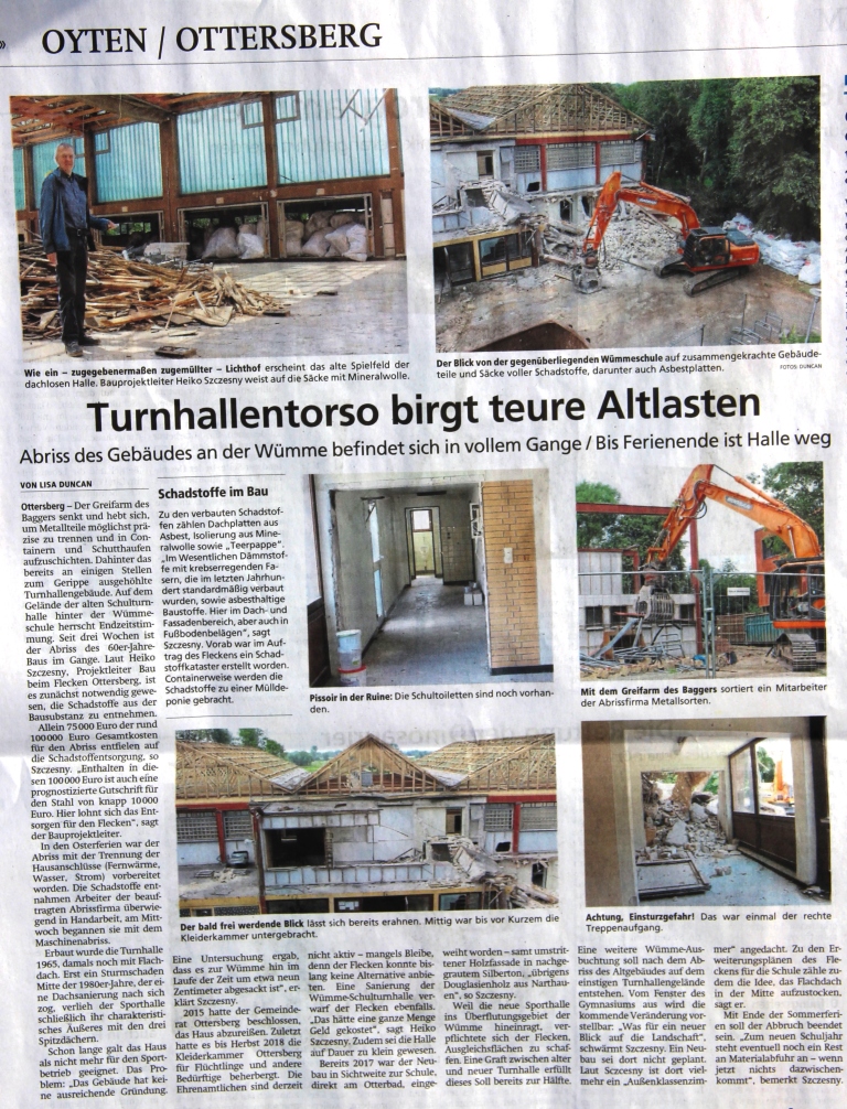 Abriss Turnhalle 2019