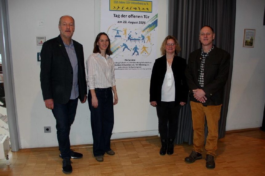 Die vier ersten Vorsitzenden der vier Vereine (von Links: Frank Schwarz, Sarah König, Nicole Cordes, Jan Engers)