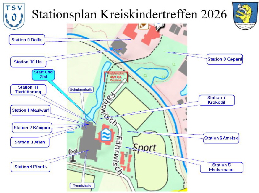 Damit sich keine Gruppe verläuft, waren die Stationen auf einem Plan eingezeichnet.